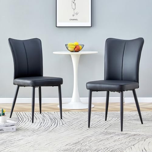 AONETIGER Moderner minimalistischer schwarzer Essstuhl mit PU-Leder-Rückenpolster und schwarzen Metallbeinen, geeignet für Esszimmer, Schlafzimmer und Wohnzimmer. Eine Kiste mit Zwei Stühlen. AONETIGER Moderner minimalistischer schwarzer Essstuhl mit PU-Leder-Rückenpolster und schwarzen Metallbeinen, geeignet für Esszimmer, Schlafzimmer und Wohnzimmer. Eine Kiste mit Zwei Stühlen. von AONETIGER