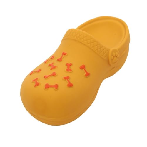 AONETIGER Quietschen Interaktives Hunde Spielzeug für Aggressive Kauer Robuster Naturkautschukmaterial Kauspielzeug Hundespielzeug Pantoffel (Orange,S) von AONETIGER