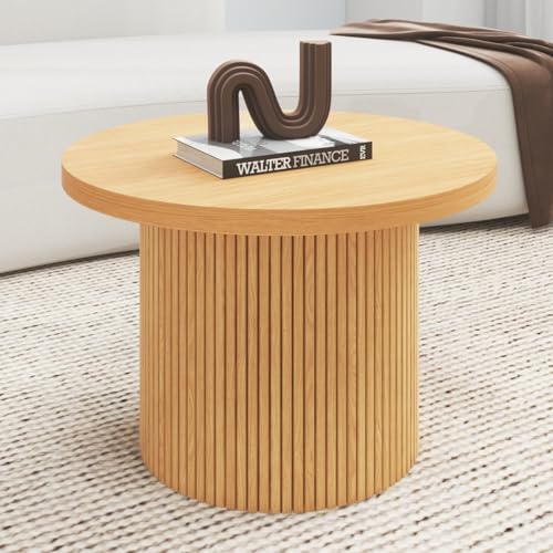 AONETIGER Solid Wood Round Coffee Table (23.6" Natural) von AONETIGER