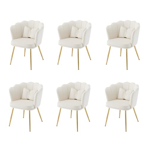 AONETIGER Wohnzimmersessel aus Samt, Badewannenstuhl, bequemer, vergoldeten Metallbeinen und Schmetterlingskissen für Schlafzimmer/Esszim (Beige + Velvet-3) von AONETIGER