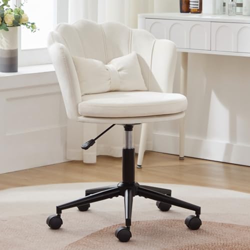 AONETIGER Wohnzimmersessel aus Samt, Badewannenstuhl, bequemer, vergoldeten Metallbeinen und Schmetterlingskissen für Schlafzimmer/Esszim (Beige + Velvet-4) von AONETIGER