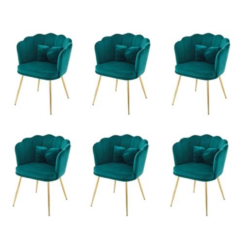 AONETIGER Wohnzimmersessel aus Samt, Badewannenstuhl, bequemer, vergoldeten Metallbeinen und Schmetterlingskissen für Schlafzimmer/Esszim (Green + Velvet-3) von AONETIGER