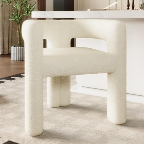 Ergonomischer Sessel mit Premium Teddy Flor, Einzigartiges Design, vielseitig einsetzbar Moderner Allrounder-Sessel Robust, stylisch & blitzschnell montiert (White + Teddy) von AONETIGER