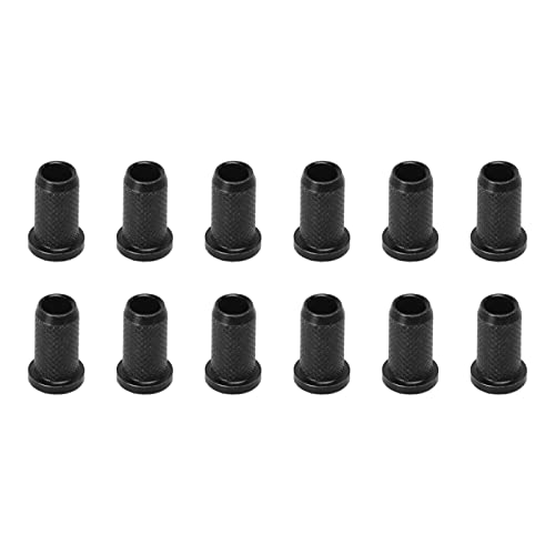 AONYAYBM 12 Stück E-Gitarren-Aderendhülsen, Gitarrensaiten-Montagehülsen, Gitarrensaiten-Aderendhülsen, Gitarrenbrückenkörper durch Aderendhülsen,(Schwarz) von AONYAYBM