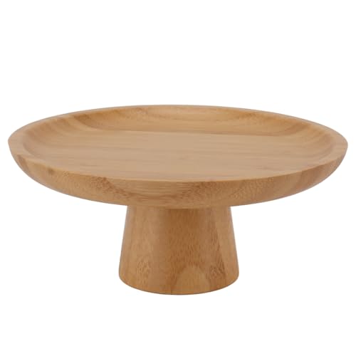 AONYAYBM Schüssel mit Hohem Sockel und Fuß, Runde Obstschale aus Holz, Schöne, Exquisite Dekorative Schalen, Praktische Mehrzweck-Obstschale, Moderne Dekorative Schale für Obst,(Originalfarbe) von AONYAYBM