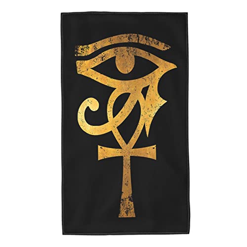 AOOEDM Ankh with Horus Ägyptisches Auge, weiches Handtuch, hochsaugfähiges Badetuch, superfeine Faser, Strandtuch für Jungen, Mädchen, Männer, Frauen, 27,5 x 16 Zoll von AOOEDM