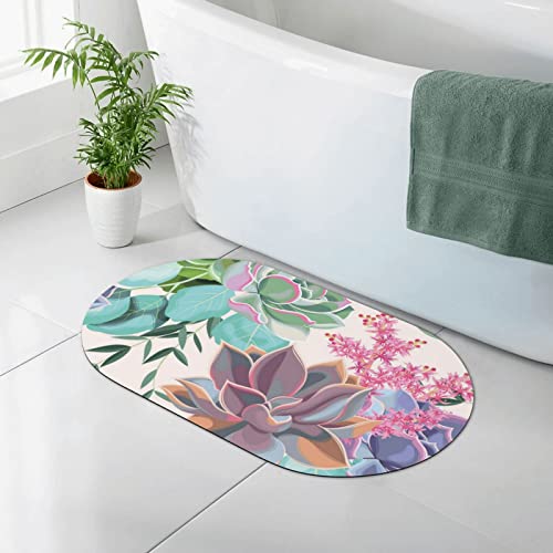 AOOEDM Bunte Sukkulenten-Druck-Kieselgurmatte, Kieselgur-Duschmatte, schnell trocknende, rutschfeste Badematte, 19,7 x 31,5 Zoll AOOEDM Bunte Sukkulenten-Druck-Kieselgurmatte, Kieselgur-Duschmatte, schnell trocknende, rutschfeste Badematte, 19,7 x 31,5 Zoll von AOOEDM