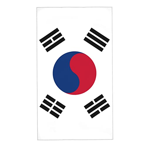 AOOEDM Das Handtuch mit südkoreanischer Flagge, 27,5 x 16 Zoll, saugfähiges Handtuch, superfeine Faser, Badezimmer-Waschlappen von AOOEDM