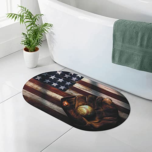 AOOEDM Diatomeenmatte mit Baseball-Aufdruck, amerikanischer Flagge, Kieselgur-Duschmatte, schnell trocknende, rutschfeste Badematte, 19,7 x 31,5 Zoll AOOEDM Diatomeenmatte mit Baseball-Aufdruck, amerikanischer Flagge, Kieselgur-Duschmatte, schnell trocknende, rutschfeste Badematte, 19,7 x 31,5 Zoll von AOOEDM