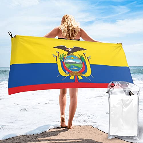 AOOEDM Flagge von Ecuador Mikrofaser-Strandtuch, schnell trocknend, übergroße Handtücher, Decke für Reisen, Pool, Camping von AOOEDM