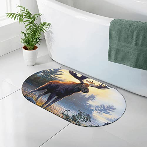 AOOEDM Kieselgur-Vorleger mit Tiermotiv, Motiv: Nordhirsche, Kieselgur-Duschmatte, schnell trocknende, rutschfeste Badematte, 50 x 80 cm AOOEDM Kieselgur-Vorleger mit Tiermotiv, Motiv: Nordhirsche, Kieselgur-Duschmatte, schnell trocknende, rutschfeste Badematte, 50 x 80 cm von AOOEDM