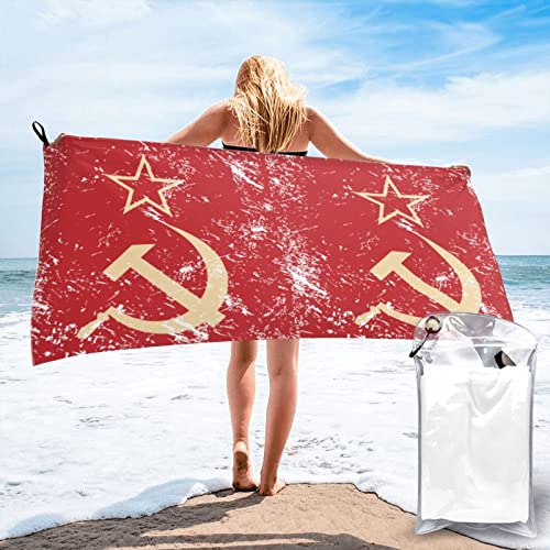 AOOEDM Kommunismus Sowjetunion Flagge Erwachsene Strandtücher Badetuch Pooltücher Urlaubsreisen Schnelltrocknendes Handtuch 31,5 × 63 Zoll von AOOEDM