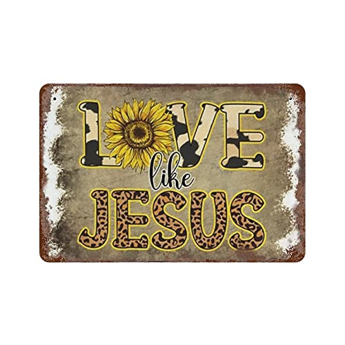 AOOEDM Love Jesus Blechschild, Wanddekoration, lustiges inspirierendes Zitat, Wandkunst, Vintage-Blechschilder für Zuhause, Kaffee, Bar, Mann, Höhle, Schild, Pub, Poster von AOOEDM