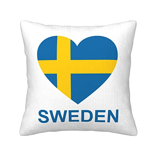 AOOEDM Love Sweden Kissenbezug aus Kordsamt, quadratisch, dekorative Kissenbezüge, optional mit Kissen von AOOEDM