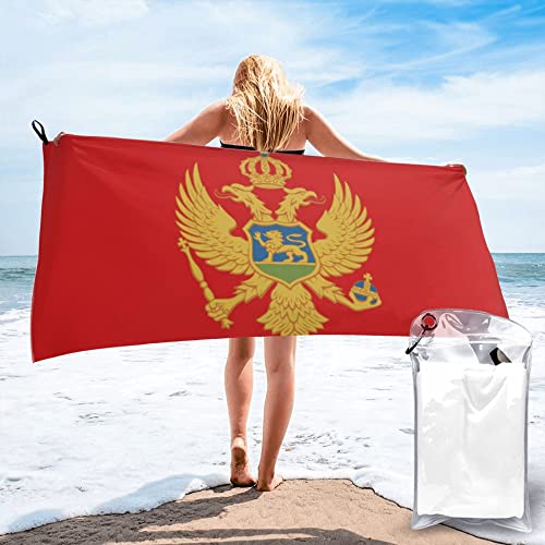 AOOEDM Mikrofaser-Strandtuch mit Montenegro-Flagge, schnell trocknend, übergroße Handtücher, Decke für Reisen, Pool-Camping AOOEDM Mikrofaser-Strandtuch mit Montenegro-Flagge, schnell trocknend, übergroße Handtücher, Decke für Reisen, Pool-Camping von AOOEDM