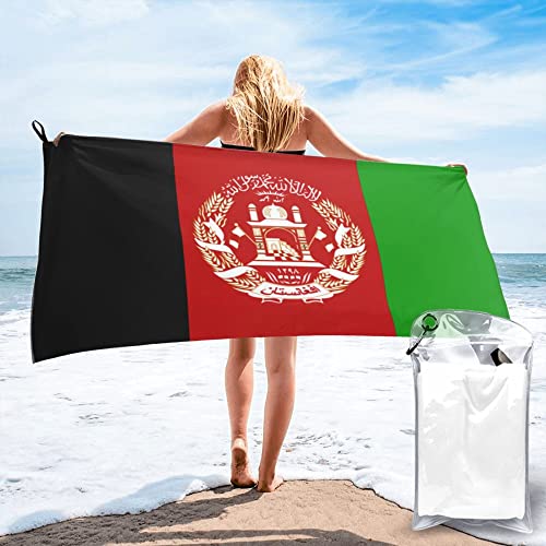 AOOEDM Mikrofaser-Strandtuch mit afghanischer Flagge, schnell trocknend, übergroße Handtücher, Decke für Reisen, Pool, Camping von AOOEDM