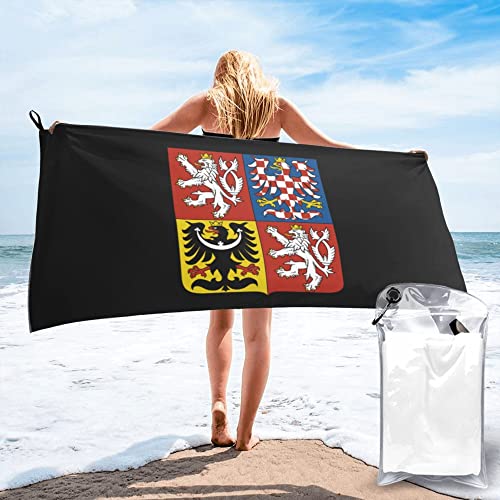 AOOEDM Nationales Emblem der Tschechischen Republik, Mikrofaser-Strandtuch, schnell trocknend, übergroße Handtücher, Decke für Reisen, Pool-Camping von AOOEDM