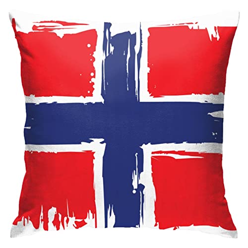AOOEDM Norwegen-Flaggen-Kissenbezüge, 45,7 x 45,7 cm, Weihnachtsdekorationen, Überwurf, Kissenbezug, Kissenbezug für Heimdekoration von AOOEDM