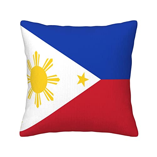 AOOEDM Republik Philippinen Flagge Überwurfkissen Kordsamt Kissenbezug Quadratische dekorative Kissenbezüge Optional mit Kissen von AOOEDM