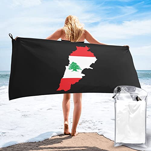 AOOEDM Strandtuch mit libanesischer Flagge, Mikrofaser, schnell trocknend, übergroße Handtücher, Decke für Reisen, Pool, Camping von AOOEDM