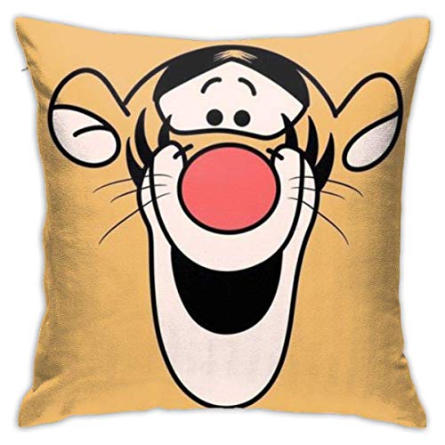 AOOEDM Tigger Cartoon Überwurfkissenbezüge 18 'x 18' Zoll quadratische Form dekorative Kissenbezug für Couch Sofa Kissen Set von AOOEDM