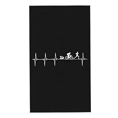 AOOEDM Triathlon Heartbeat Towel 27,5 x 16 Zoll Hautfreundliches Handtuch Saugfähiger Gesichtswaschlappen von AOOEDM