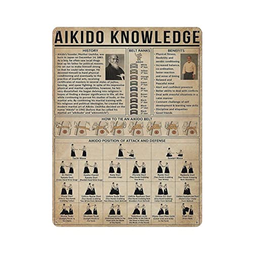 Aikido Knowledge Metal Sign for Home Coffee Garage Wall Decor Vintage Poster Bar Signs for Home Bar Retro Metal Tin Sign von AOOEDM