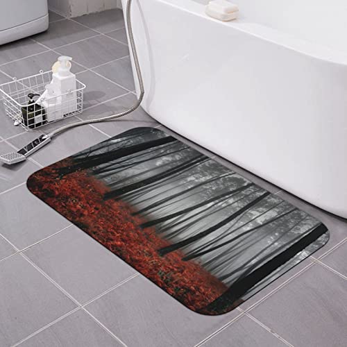 Badematte, Motiv: Nebel, Bäume, Büsche, Kieselgur, super saugfähig, schnell trocknend, Badezimmerteppiche, Gummi-Badezimmermatten, rutschfest, waschbar, Badematten für Badezimmer, Badewanne, Toilette Badematte, Motiv: Nebel, Bäume, Büsche, Kieselgur, super saugfähig, schnell trocknend, Badezimmerteppiche, Gummi-Badezimmermatten, rutschfest, waschbar, Badematten für Badezimmer, Badewanne, Toilette von AOOEDM