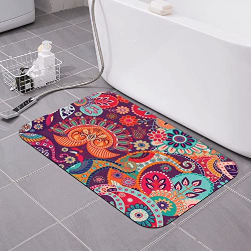 Badematte mit Boho-Mandala-Blume, Kieselgur, super saugfähig, schnell trocknend, Badezimmerteppiche, Gummi-Fußmatte, Badezimmermatten, rutschfest, waschbar, WC-Vorleger, Badematten für Badezimmer, Ba Badematte mit Boho-Mandala-Blume, Kieselgur, super saugfähig, schnell trocknend, Badezimmerteppiche, Gummi-Fußmatte, Badezimmermatten, rutschfest, waschbar, WC-Vorleger, Badematten für Badezimmer, Ba von AOOEDM