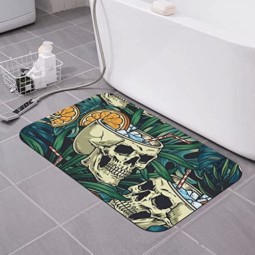 Badematte mit Totenkopf-Motiv, orangefarbenes Wasser, Kieselgur, super saugfähig, schnell trocknend, Badezimmerteppiche, Gummi-Fußmatte, Badezimmermatten, rutschfest, waschbar, WC-Vorleger, Badematte Badematte mit Totenkopf-Motiv, orangefarbenes Wasser, Kieselgur, super saugfähig, schnell trocknend, Badezimmerteppiche, Gummi-Fußmatte, Badezimmermatten, rutschfest, waschbar, WC-Vorleger, Badematte von AOOEDM