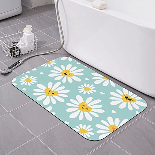 Badematte mit Vintage-Blumen, Kieselgur, super saugfähig, schnell trocknend, Badezimmerteppiche, Gummi-Fußmatte, Badezimmermatten, rutschfest, waschbar, WC-Vorleger, Badematten für Badezimmer, Badewa Badematte mit Vintage-Blumen, Kieselgur, super saugfähig, schnell trocknend, Badezimmerteppiche, Gummi-Fußmatte, Badezimmermatten, rutschfest, waschbar, WC-Vorleger, Badematten für Badezimmer, Badewa von AOOEDM