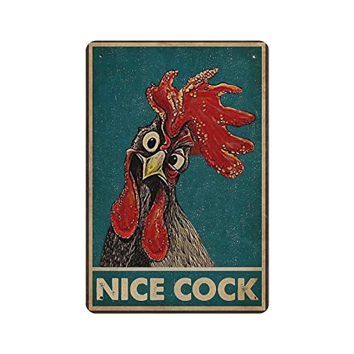 Chicken Coop Nice Cock Metallschilder für Garage Man Cave Bar Kitchen Coffee Blechschild nostalgische Wanddekoration Schilder Vintage Retro Poster von AOOEDM