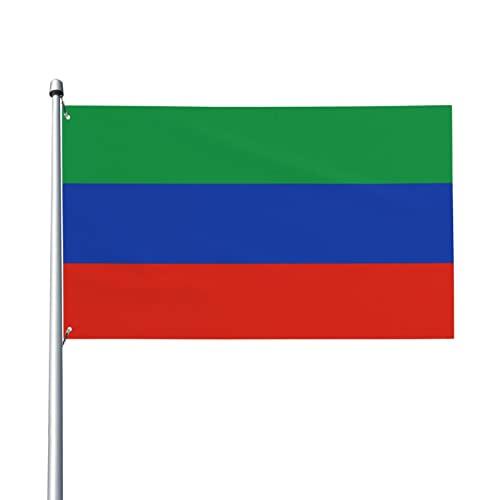 Flagge von Dagestan Flagge 3 x 5 Fuß Terrasse Garten Rasen Willkommen Dekoration Banner Indoor Home Party Flaggen von AOOEDM