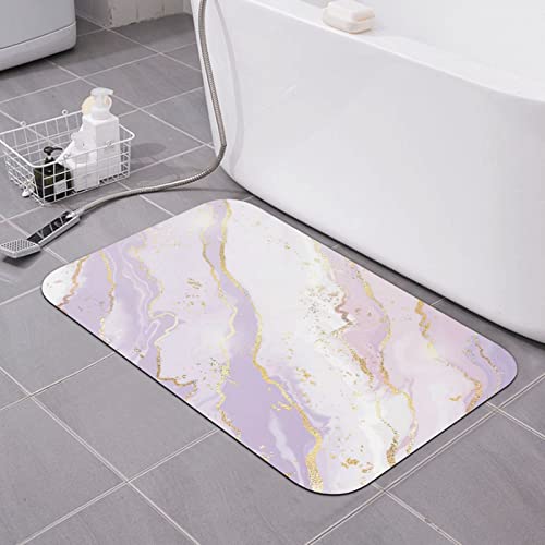 Lila und goldener Marmor-Kieselgur-Badevorleger, super saugfähig, schnell trocknend, Badezimmerteppiche, Gummi-Badezimmermatten, rutschfest, waschbar, Badematten für Badezimmer, Badewanne, Toilette ( Lila und goldener Marmor-Kieselgur-Badevorleger, super saugfähig, schnell trocknend, Badezimmerteppiche, Gummi-Badezimmermatten, rutschfest, waschbar, Badematten für Badezimmer, Badewanne, Toilette ( von AOOEDM
