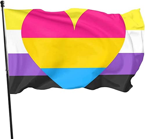 Nonbinary Genderqueer Non Binary Pansexual Pride Flag 3x5 Ft Single Sided Print Welcome Family Flag Banner von AOOEDM