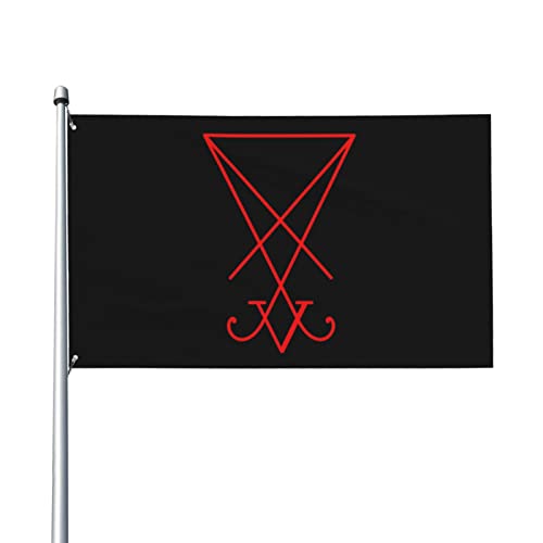 Occult Sigil of Lucifer Satanic Flag 9,1 x 1,5 m UV-beständige, langlebige und hochwertige Dekoration für den Garten im Innenbereich von AOOEDM