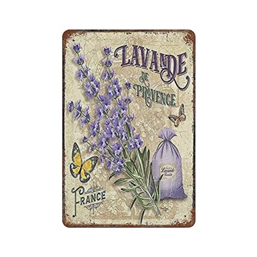 Schöne Blumen Lavendel Vintage Metallschild Blechschild für Zuhause, Bar, Pub, Küche, Mannhöhle, Blechschild, Wanddekoration, Poster, Wandschild von AOOEDM