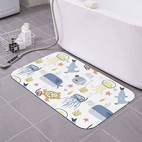 Schöne Meeresboden-Badematte aus Kieselgur, super saugfähig, schnell trocknend, Badezimmerteppiche, Gummi-Badezimmermatten, rutschfest, waschbar, Badematten für Badezimmer, Badewanne, Toilette (40,6 Schöne Meeresboden-Badematte aus Kieselgur, super saugfähig, schnell trocknend, Badezimmerteppiche, Gummi-Badezimmermatten, rutschfest, waschbar, Badematten für Badezimmer, Badewanne, Toilette (40,6 von AOOEDM