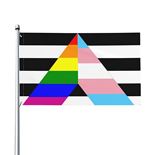 Straight ally Transgender Rainbow Pride Flag Flag 3X5 Ft – UV-beständig – Garten Yard Flag Outdoor Flag mit Ösen von AOOEDM
