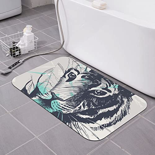 Tiger Kieselgur-Badematte, super saugfähig, schnell trocknend, Badezimmerteppiche, Gummi-Fußmatte, Badezimmermatten, rutschfest, waschbar, WC-Vorleger, Badematten für Badezimmer, Badewanne, 40,6 x 61 Tiger Kieselgur-Badematte, super saugfähig, schnell trocknend, Badezimmerteppiche, Gummi-Fußmatte, Badezimmermatten, rutschfest, waschbar, WC-Vorleger, Badematten für Badezimmer, Badewanne, 40,6 x 61 von AOOEDM