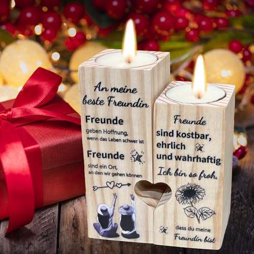 Kerzenhalter Geschenk, Beste Freundin Geschenk, Kerzenständer Freundin Geschenk, Geschenkideen für Freundinnen, Frauen Geschenke, Freundschafts Geschenke von AOOGON