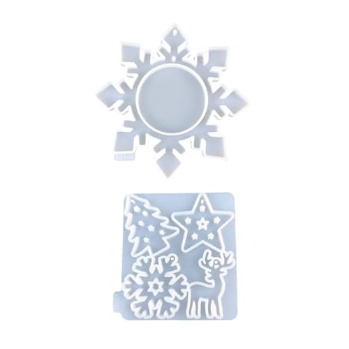 2Piece Set Silicon Schneeflockenwand Hängende Formen Weihnachtsanhänger von AOOOWER
