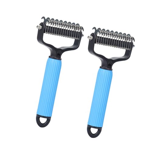 AOOOWER 2pcs Effizienter Entwirrungsbürste Für Hund Und Katzen Effiziente Schuppenfellentfernung Werkzeug Pflege Kamm Haarpflege Essentielle Haustierschuhe von AOOOWER
