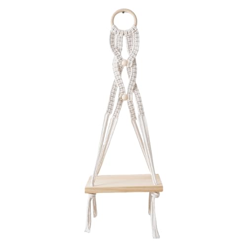 AOOOWER Handgefertigte Makramee-Wandregale, dekorative Bohemian-Stile für Pflanzen und Vasen, platzsparend von AOOOWER