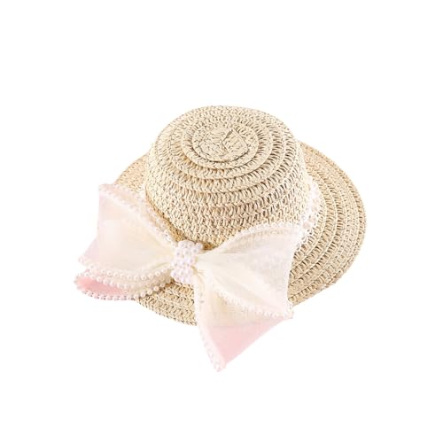 AOOOWER Haustierstrohhut Hunde Katzen Eleganter Stil Stroh Mit Stretch Chin Seil Praktische Frühling Reisen Für Reisen Freien von AOOOWER