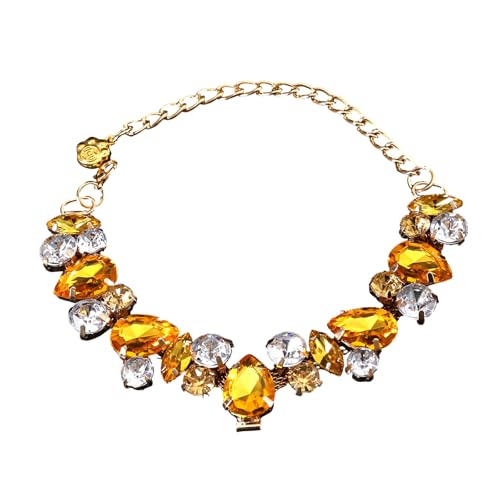 AOOOWER Katzen Halsketten Anzug Kristallkristall Prinzessin Hochzeitsfoto Requisiten Urlaubsperlen Für Prinzessin Hundehalsketten Für Mittelgroße Hunde von AOOOWER