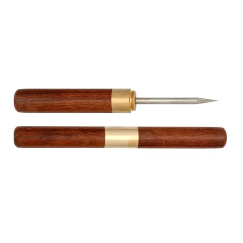 AOOOWER Leder Bastel Stanze Awl Lederloch Stanze Awl Holzgriff Leder Stanze Awl Werkzeug Für Leder Bastelnähte Leder Stanze Awl von AOOOWER