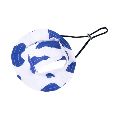 AOOOWER Pet Sun Protective Hat Verstellbare Krawatte Weit Geflimmte Design Für Hundekatzen Kaninchen Ohrlöcher Accessoire Pet Sun Protection von AOOOWER