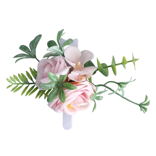 AOOOWER Raffinesse Mit Brautjungfer Schwester Handblumenarmbänder Mit Künstlicher Farbenfroher Hochzeit Rose Für Zeremonie Handblumen Blumen Blumen Blaue Farbe von AOOOWER