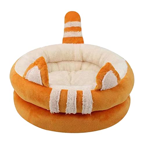 AOOOWER Tragbare Katzenbetten Für Innen Innen Runde Waschbares Bett Beruhigungskissen Haustier Kleine Hunde Kätzchen Bequeme Hunde Kissen Betten Innenkissen Süßer Runder Anti Angst Waschbar Waschbar von AOOOWER